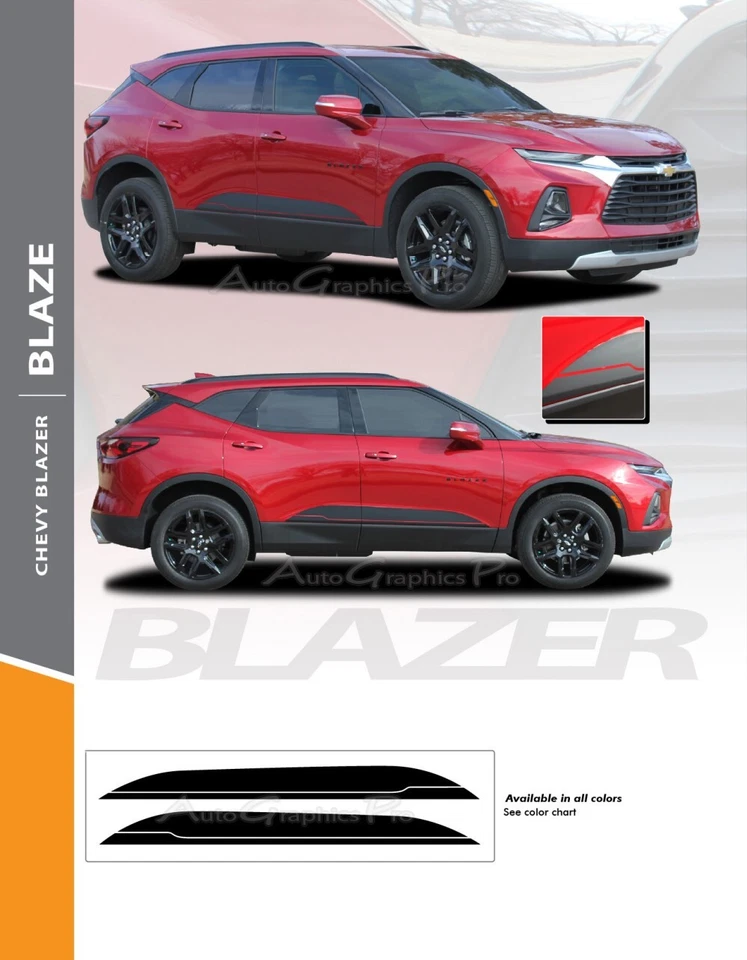 2019-2024 Chevy Blazer Body Side Decals BLAZE Rocker Stripes 3M Vinyl Graphics - Image 2 of 4