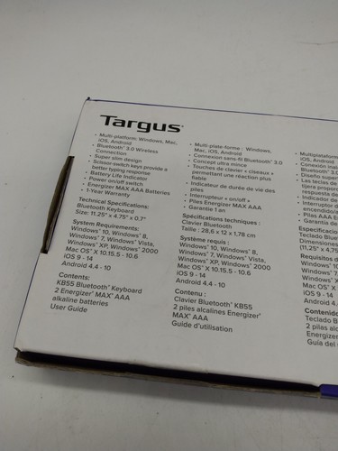 Targus Compact Multi-Device Bluetooth Antimicrobial Keyboard KB55 OPEN BOX. 283 - Picture 5 of 8