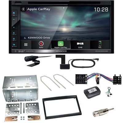 Kenwood DNX-5190DABS Navi CarPlay CD MP3 Einbauset für Peugeot 307 Citroen C2 C3