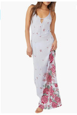 Free People Women Get to You Printed Maxi Dress Hydrangea Combo Size S 0181