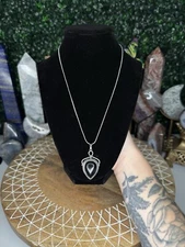 Obsidian Amulet Necklace | Crystal Jewelry, Protection