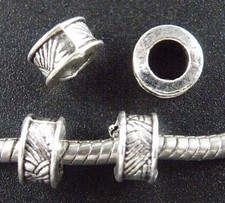 300pcs Tibetan Silver Big Hole Tube Spacer Beads 8.5x5mm M1213