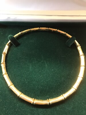 FRENCH CARTIER VINTAGE 18KT SOLID YELLOW GOLD BAMBOO 84.7g CHOCKER NECKLACE