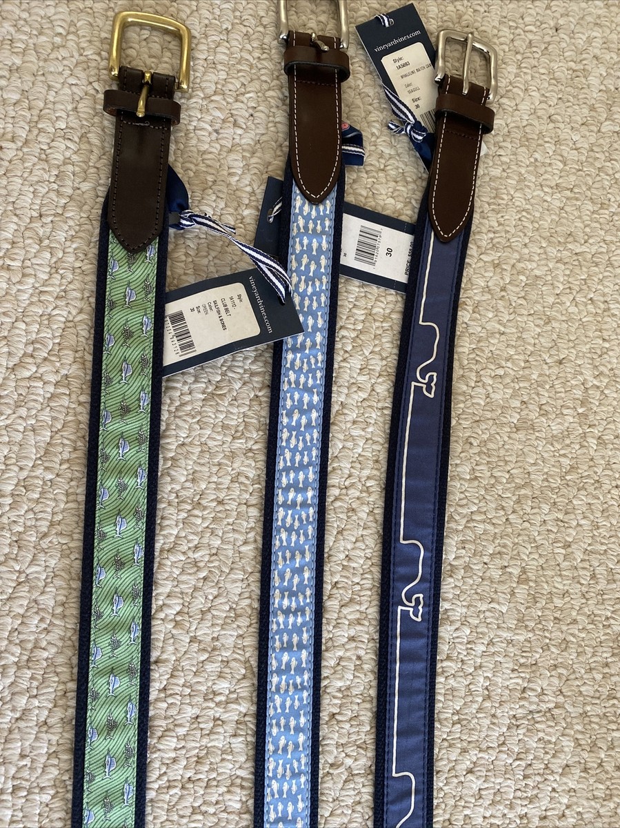 ん！ NWT 3 Vineyard Vines Fishing Theme Belts Size 30 | eBay