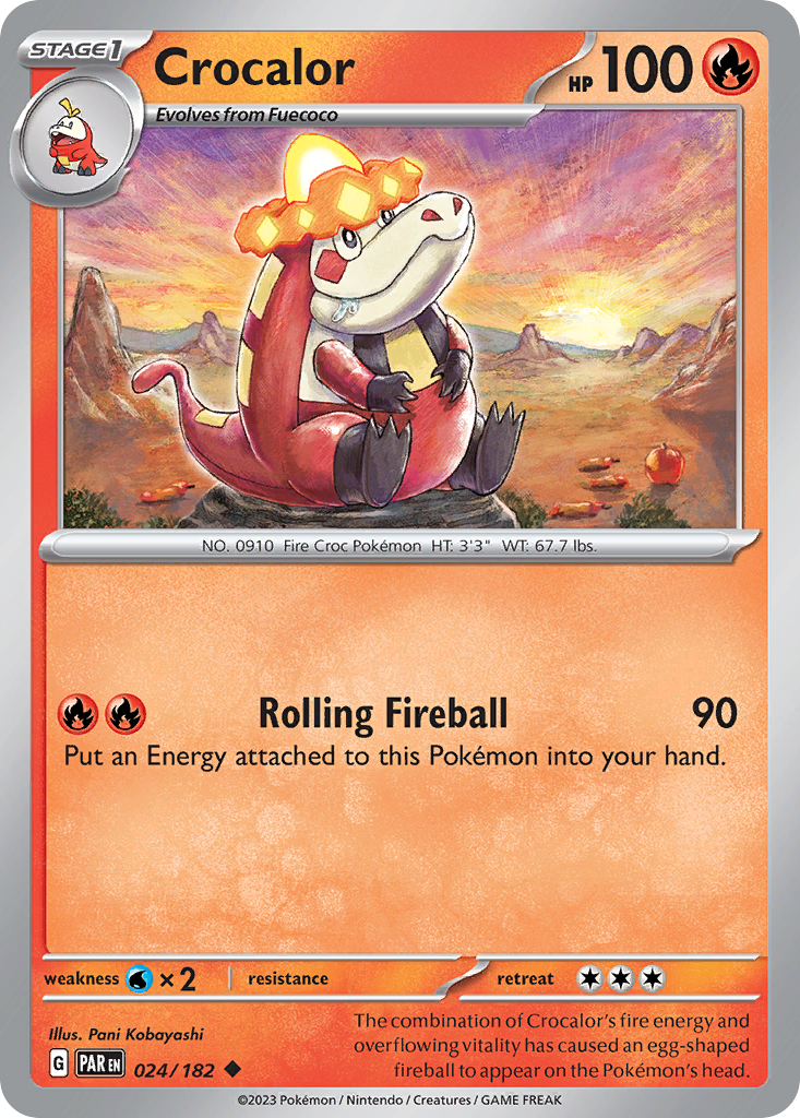 【Calcifer】ポケモンカード Crocalor 24/182 Uncommon | Paradox Rift | Pokemon Card | eBay