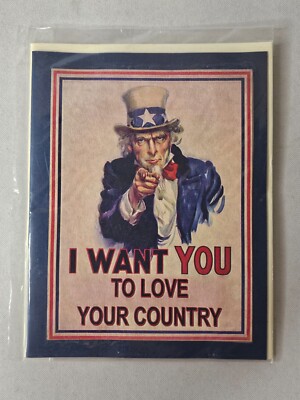 Patriotic Greeting Card / Notecard - Uncle Sam I Want You to Love Your Country B