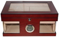 ANGELO HUMIDOR FÜR 100 ZIGARREN DIGITALES HYGROMETER ACRYLPOLYMER BEFEUCHTER