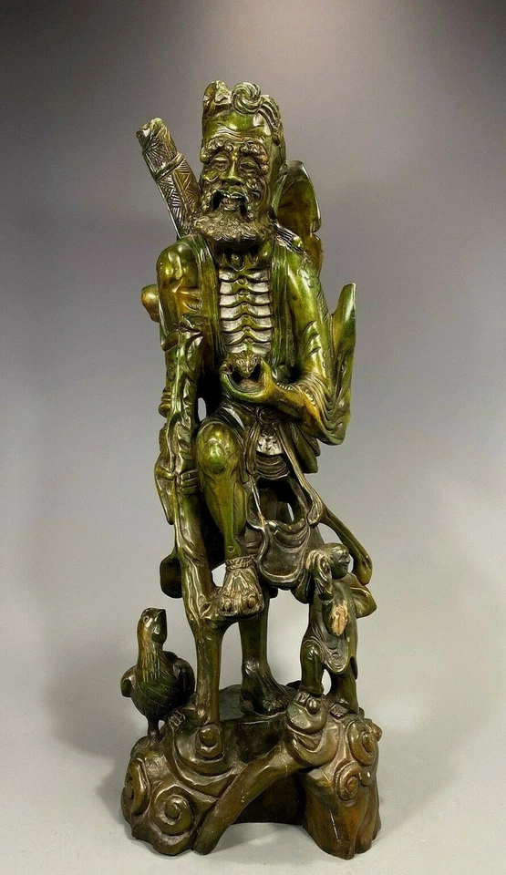 日本日本雕刻木 Tekkai Li Tieh Kuai & Esquire 雕像 ca. 19-20 c. — 第 2/4 张图片