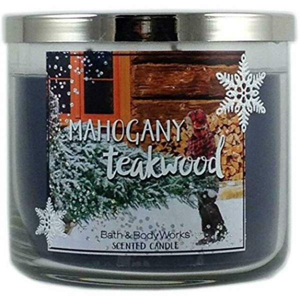 Bath & Body Works Home Mahogany Teakwood Scented Candle 3 Wick 14.5 Oz