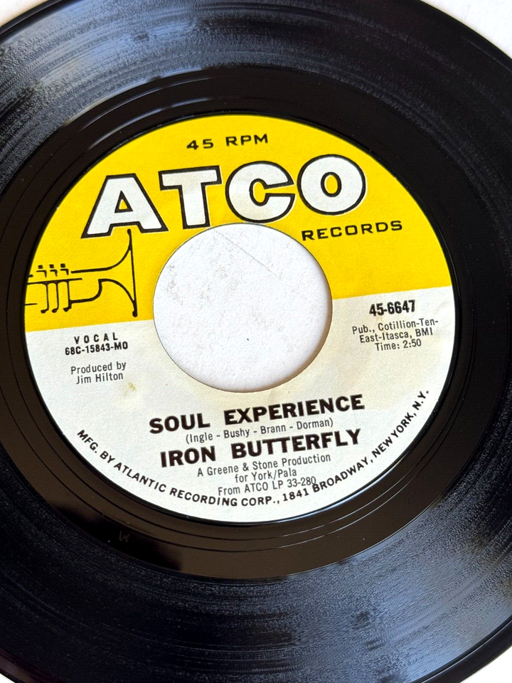 Vintage 45 RPM Iron Butterfly "Soul Experience" B/W "In The Crowds