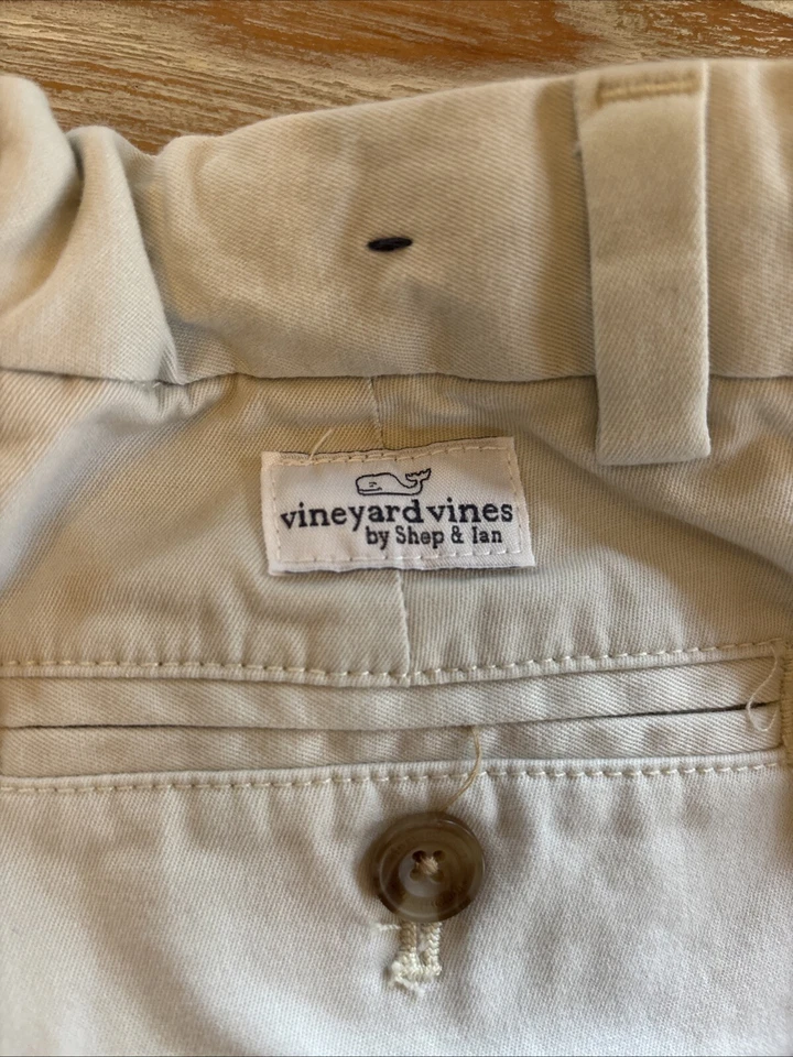 Pantalones Vineyard Vines Niños 8 Ajustables Beige Pana Chino Preppy Niños Sur Foto 4 de 4