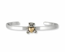 Teddy Bear Bracelet Jewelry Silver And Gold Handmade Teddy Bear Bracelet TB19-TN