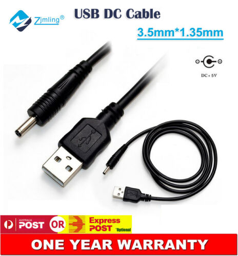 Cable cargador de fuente de alimentación de CC USB a 3,5 mm barril cable carga conexión adaptador cable 5 V - Imagen 1 de 2