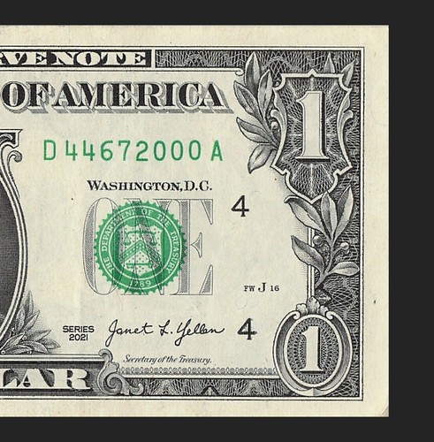 44672 SEBRING OH ZIP CODE Fancy Serial Number One Dollar Bill Crisp - Picture 6 of 11
