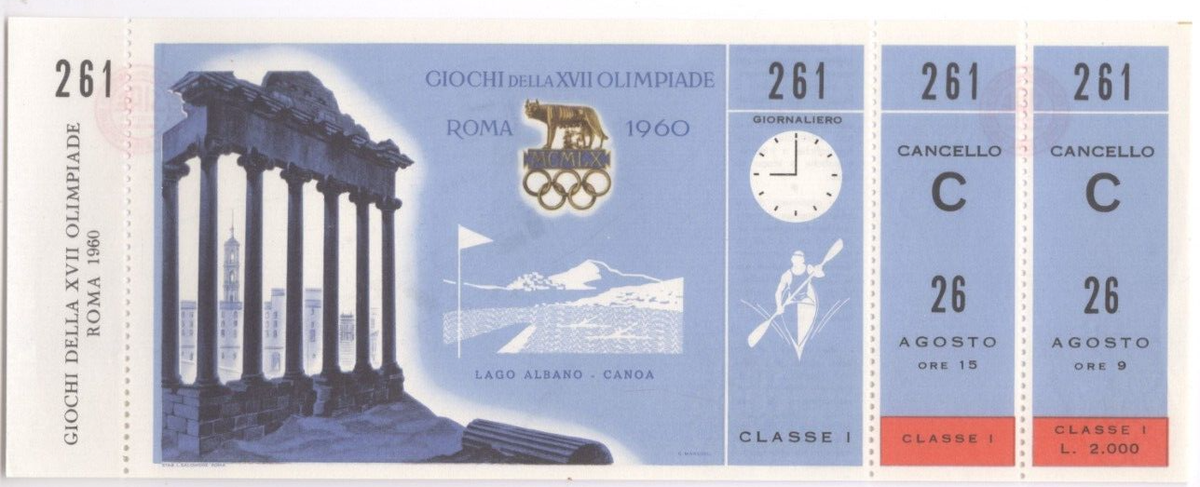 Billets Non Utilisés - Canoë Aux JO De Rome 1960 - Épreuves Du 26 Août