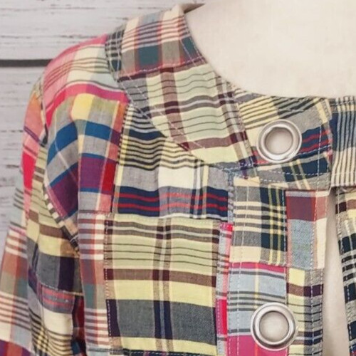 Keren Hart Plaid Jacket Small Patchwork Madras Op… - image 4