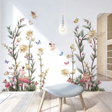 Large Boho Wall Decals Flower Fairy Stickers for Living Room Bedroom Home Decor