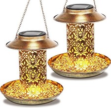 Solar Bird Feeder Outdoors Hanging Wild Bird Feeder for Cardinals Garden Light