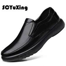 Men's Genuine Leather+Microfiber Leather Shoes Loafers Man Casual Leather Shoes
