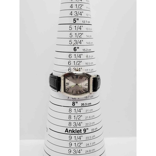 Men's dress watch. Square face with black accents. Black adjustable band - Picture 9 of 9