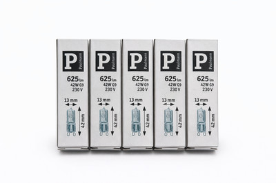 5er Set Paulmann G9 Halogenlampen 42W   625 Lumen   230V 800.32 Neu