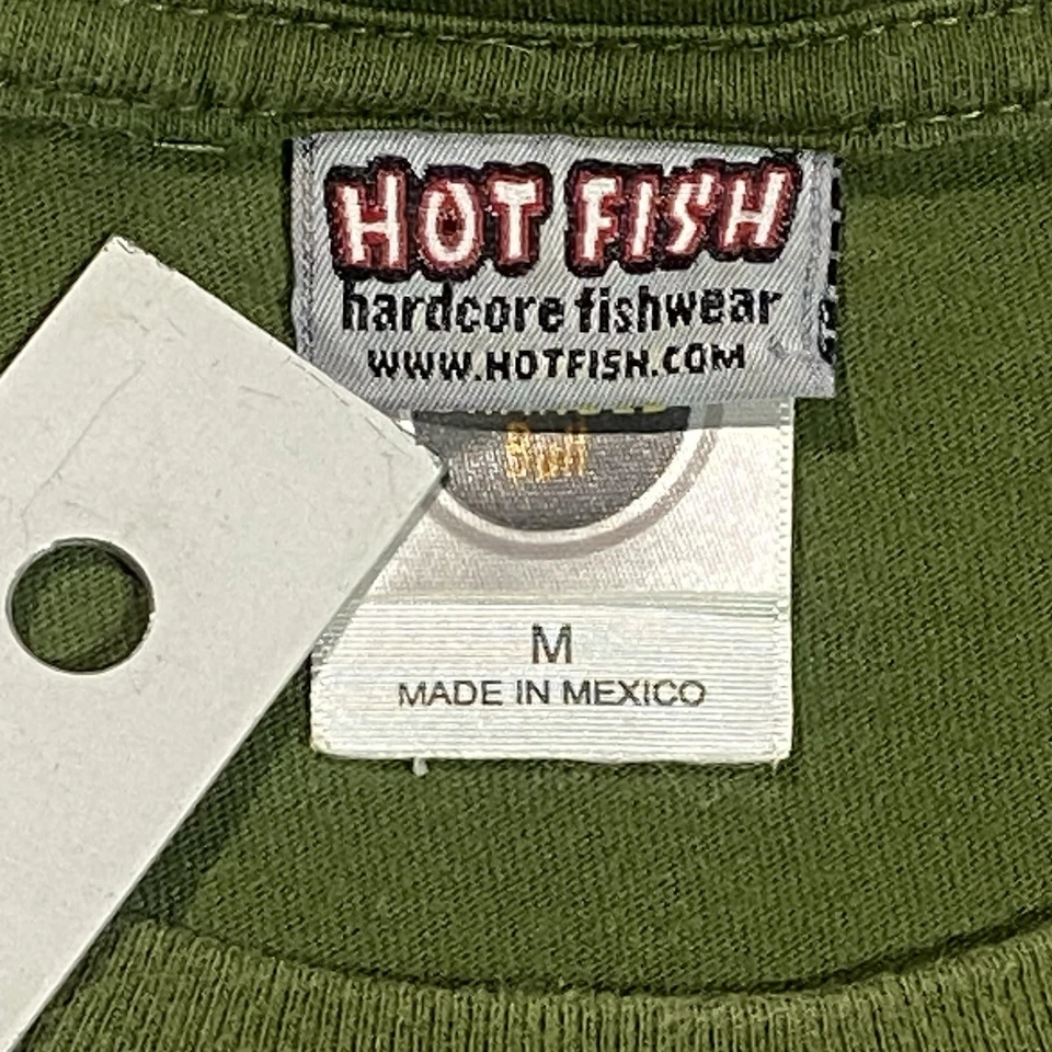 Camiseta Y2k Hot Fish Bass Boca Grande Verde 100% Algodón Unisex Talla M Foto 3 de 4