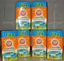 6PK-80 WIPES ea. Multi-Purpose cleaning Sanitary/Disinfectant Wipes Arm & Hammer