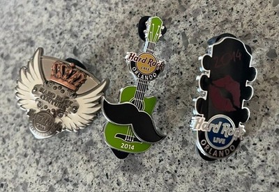 Lot of 3 Hard Rock Cafe Pins -(pre-owned)