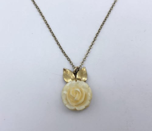 Krementz Gold Filled Necklace Hand Carved Rose Vintage Mid Century 17.5” Chain - Picture 4 of 10
