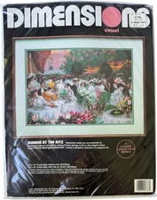 Dimensions Crewel Embroidery Kit Jeanniot Dinner At The Ritz Vintage New Sealed