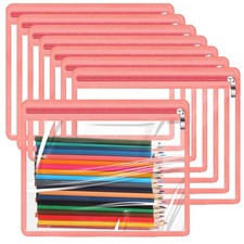 8 Pcs Clear Zipper Pouches Pencil Pouches PVC Makeup Pouch Envelopes Storage