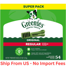 Greenies Original Flavor Adult Natural Dental Dog Treats Regular Size, 54 Count