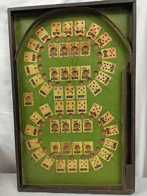 1933 Lindstrom Fortune Telling Game Vintage Poker With label Gambling Ball Pin