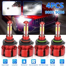 4x 9005 9006 Combo LED Headlight Bulbs Kit High/Low Beam Xenon 6000K Super White
