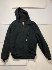 Carhartt J131 BLK Jacket Men's XL USA Union Canvas Full Zip Hooded Black Work 1