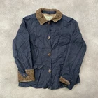 L.L.Bean Jacket Women's Small Vintage Corduroy Collar Field Chore Coat, Navy