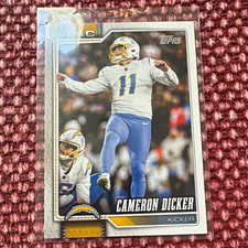 Topps 2026 Cameron Dicker Rookie RC #K2 Los Angeles Chargers Football NFL Card. rookie card picture