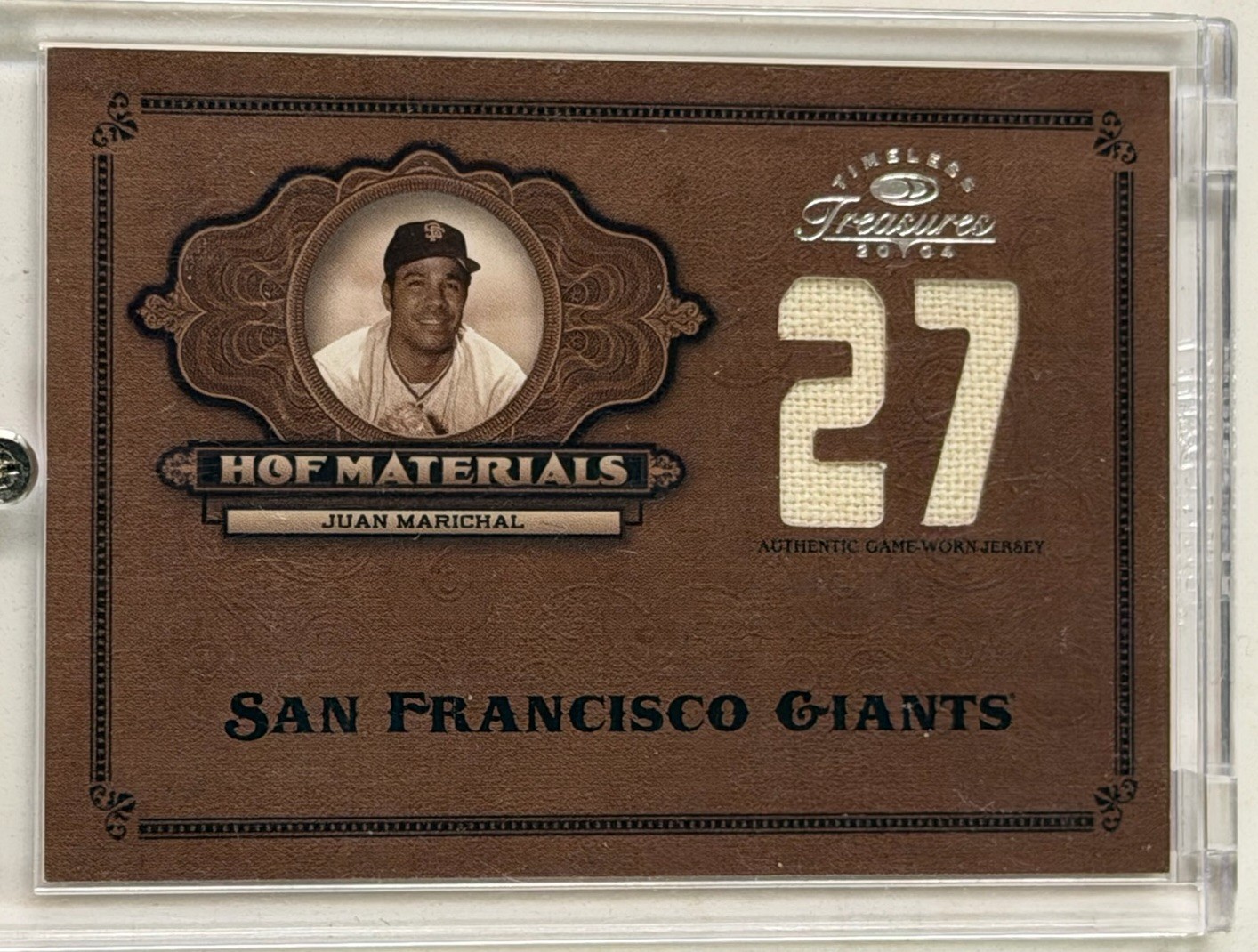 2004 Donruss Timeless Treasures Juan Marichal Game Worn Jersey Patch /27 HOF