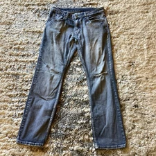 Flypaper Blue Jeans 33 X 32 Light Wash Denim Faded Straight Distressed