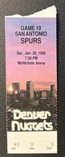 SAN ANTONIO SPURS @ DENVER NUGGETS JANUARY 20, 1990 NBA TICKET STUB ROBINSON 24
