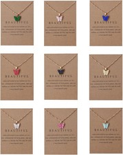 Rrdaily 9 Pcs Dainty Colorful Butterfly Pendant Necklace Set for...