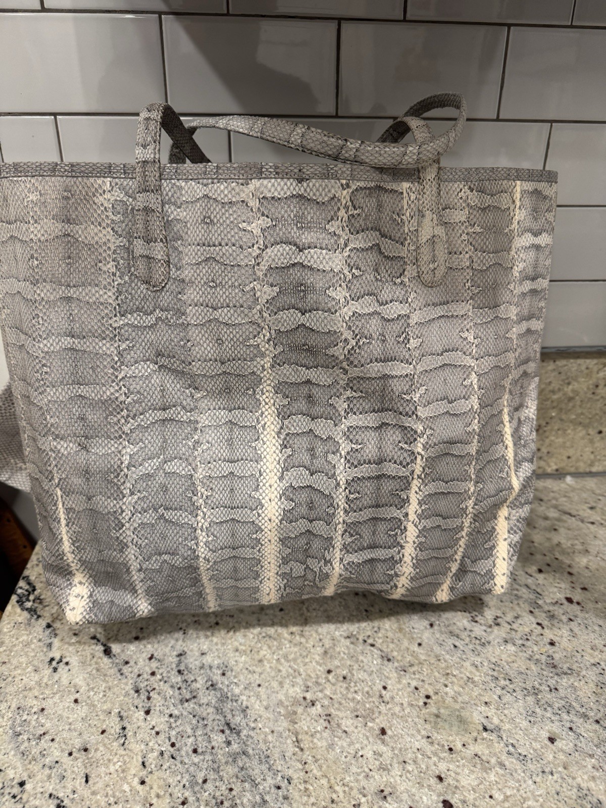 NANCY GONZALEZ Erica Gray Python & Crocodile Larg… - image 1