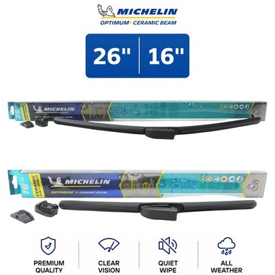 Michelin Optimum+ Ceramic Beam 26''/16'' Wiper Blade Set 2-Pc For Kia Rio 12-23