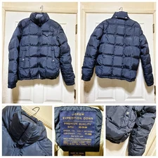 J.Crew Jacket Mens Medium Black  Down Puffer Quilted Expedition Water Repellent