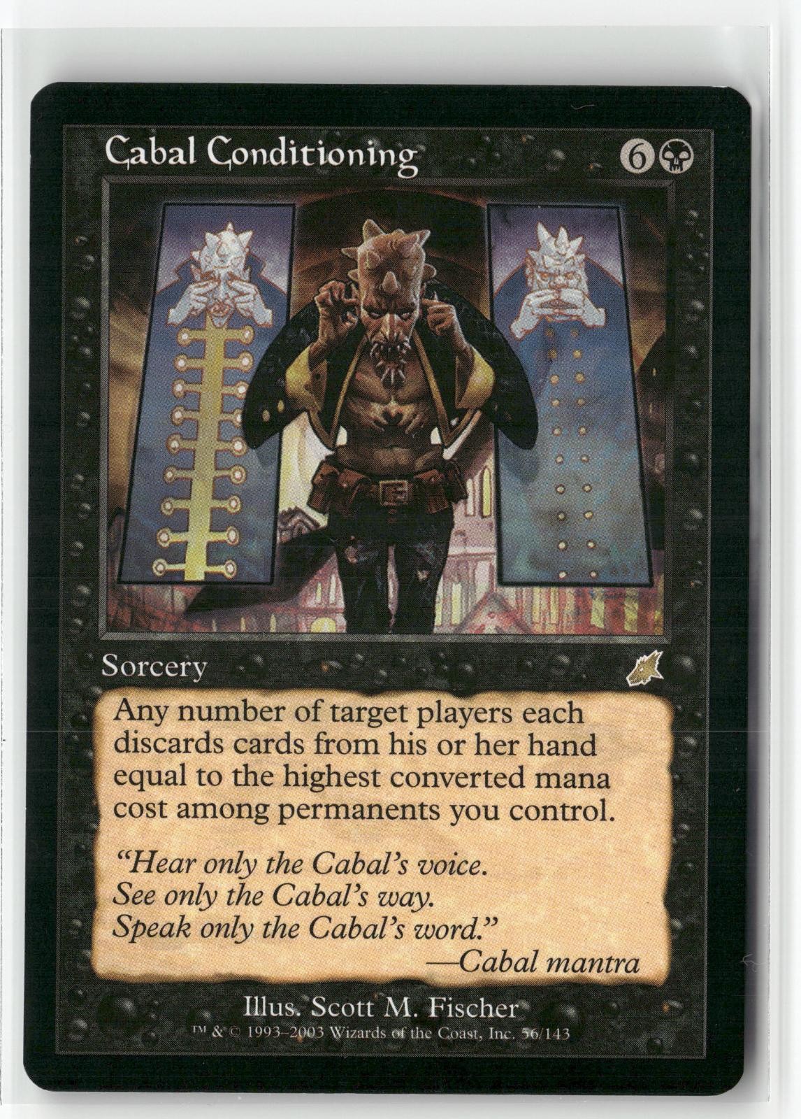Cabal Conditioning 56 Rare Scourge Magic: The Gathering Lightly Played