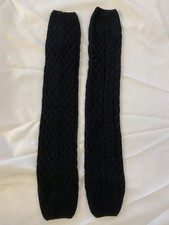 Long Leg Warmers Black Acryllic Unisex 24 inch Length