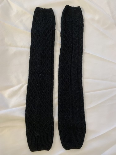 Long Leg Warmers Black Acryllic Unisex 24 inch Length