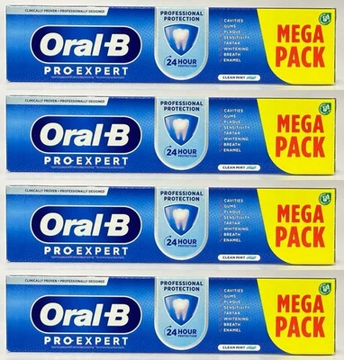 Oral-B Pro-Expert Toothpaste Clean Mint 4x125ml | 24hr Protect