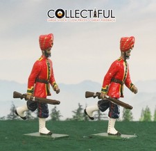 FUSILIER LEAD INDIAN SOLDIERS WALKING W/ RIFLES X2 - SIKH - BRITAINS SIZE   1022