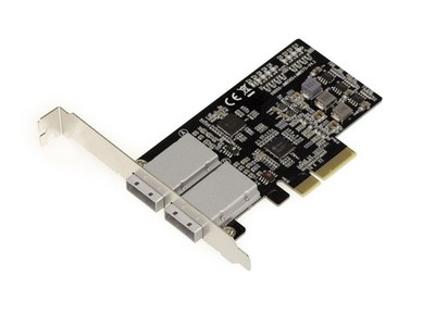 PCIe 2.0 4x SAS + SATA - 6GB - 8 Externe Ports - Chipset JMB575 JMB585